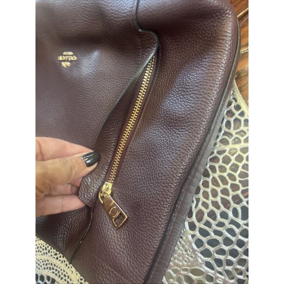 Coach Scout Hobo Pebbled Leather Deep Wine Purse Style E1505-34312 - Picture 11 of 16